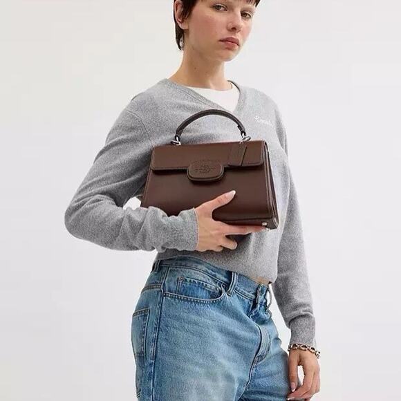 NWT Coach Eliza Top Handle Bag Leather CT852 Silver/Maple - Picture 10 of 10